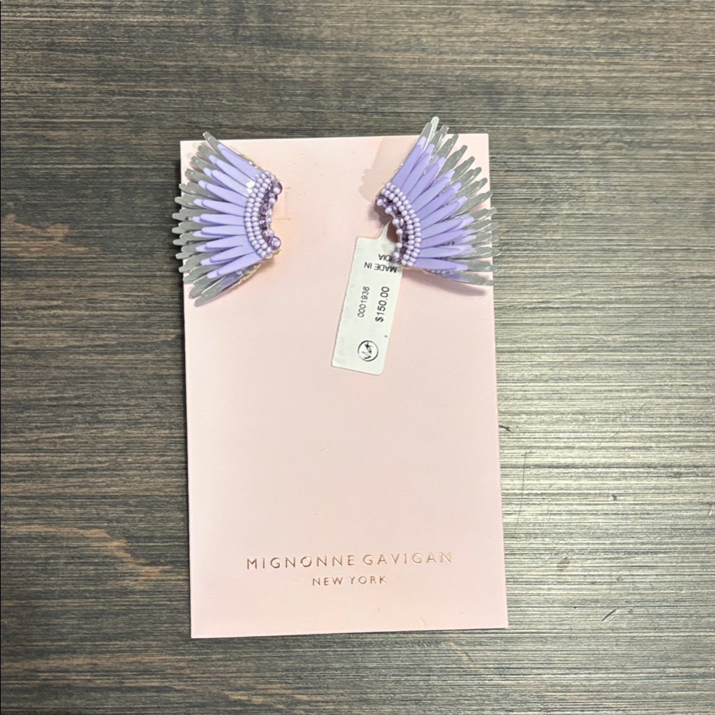Mignonne Gavigan Purple And Silver Wing Earrings - Nwt